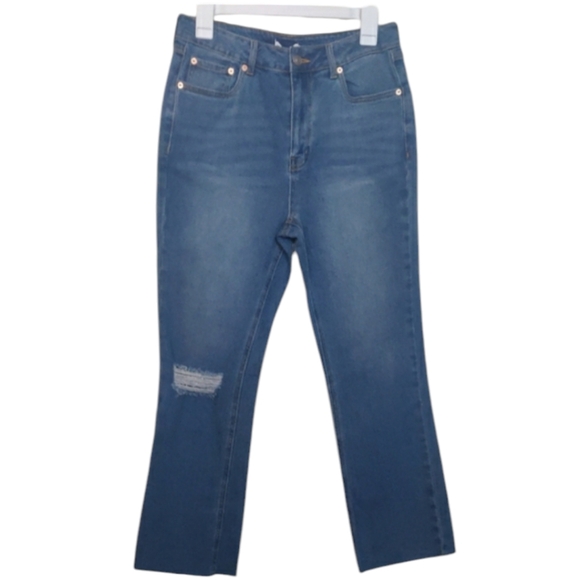Anthropologie Avec Les Filles cropped high-waisted jeans Straight raw hem. - Picture 2 of 14